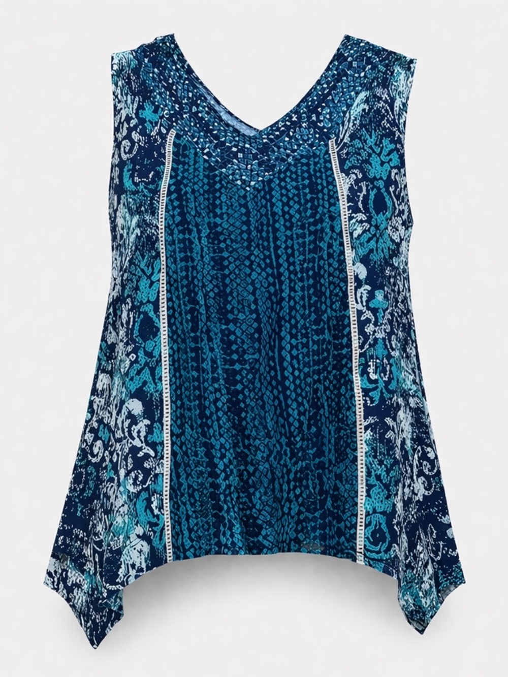 RXB Blue Graphic Relaxed Blouse